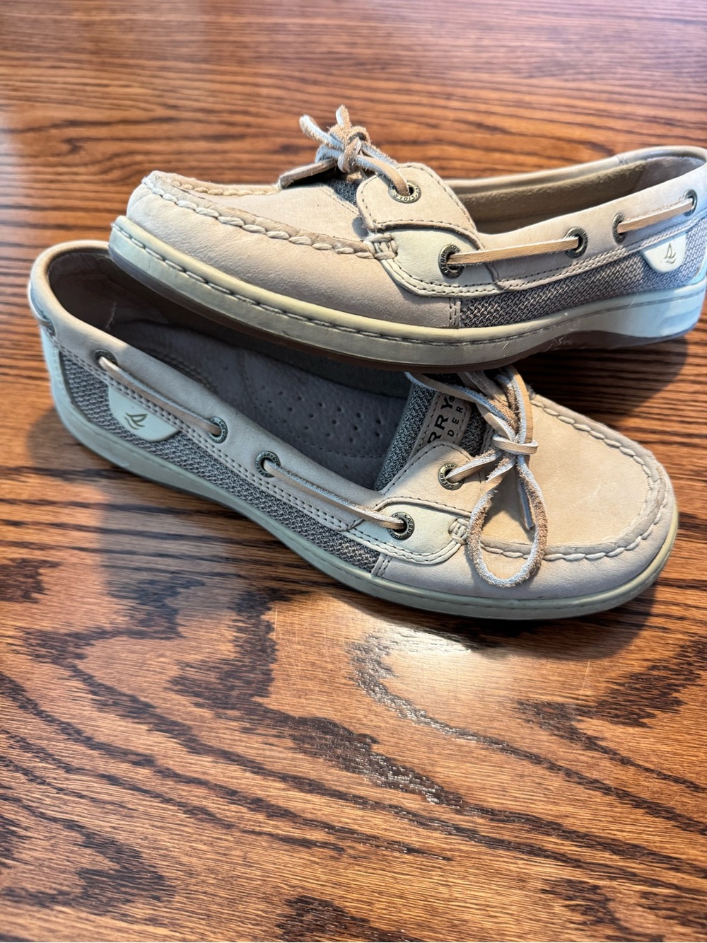 Sperry Two-Tone Beige and Mesh Boat Shoes